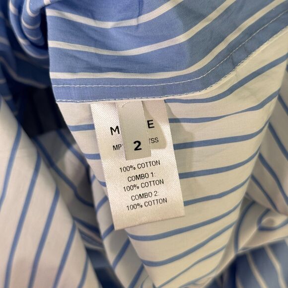 Monse Shirt Womens size 2 Mix Striped Tunic Top Asymmetric Artsy Preppy NEW - Picture 7 of 9